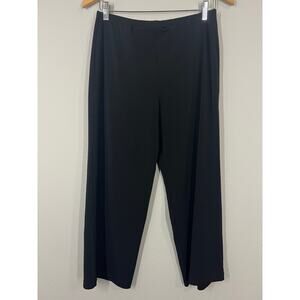 90s JM Collection Stretchy Slinky Cropped Wide Leg Culottes Pants - Black Small